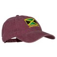 thumbnail image 5 of Jamaica Flag with Letters Embroidered Washed Cotton Twill Cap - Maroon OSFM, 5 of 5