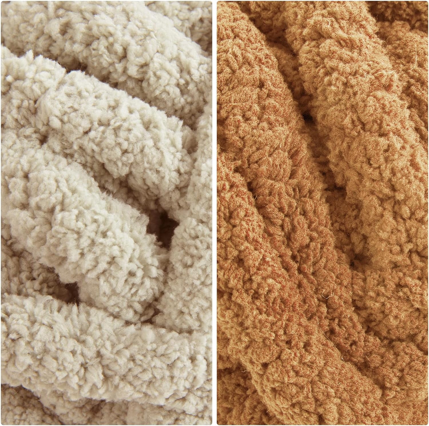 8Pcs Assorted Chunky Yarn for Crocheting,Super Bulky Large Soft Fluffy Yarn,Plush Fuzzy Yarn,Thick Chenille Yarn for Hand Knitting/Arm Knitting(27yds,8 oz Each Skein)