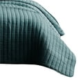 thumbnail image 4 of Benjara 3 Piece Crinkle Queen Coverlet Set with Vertical Stitching, Turquoise Blue, 4 of 5