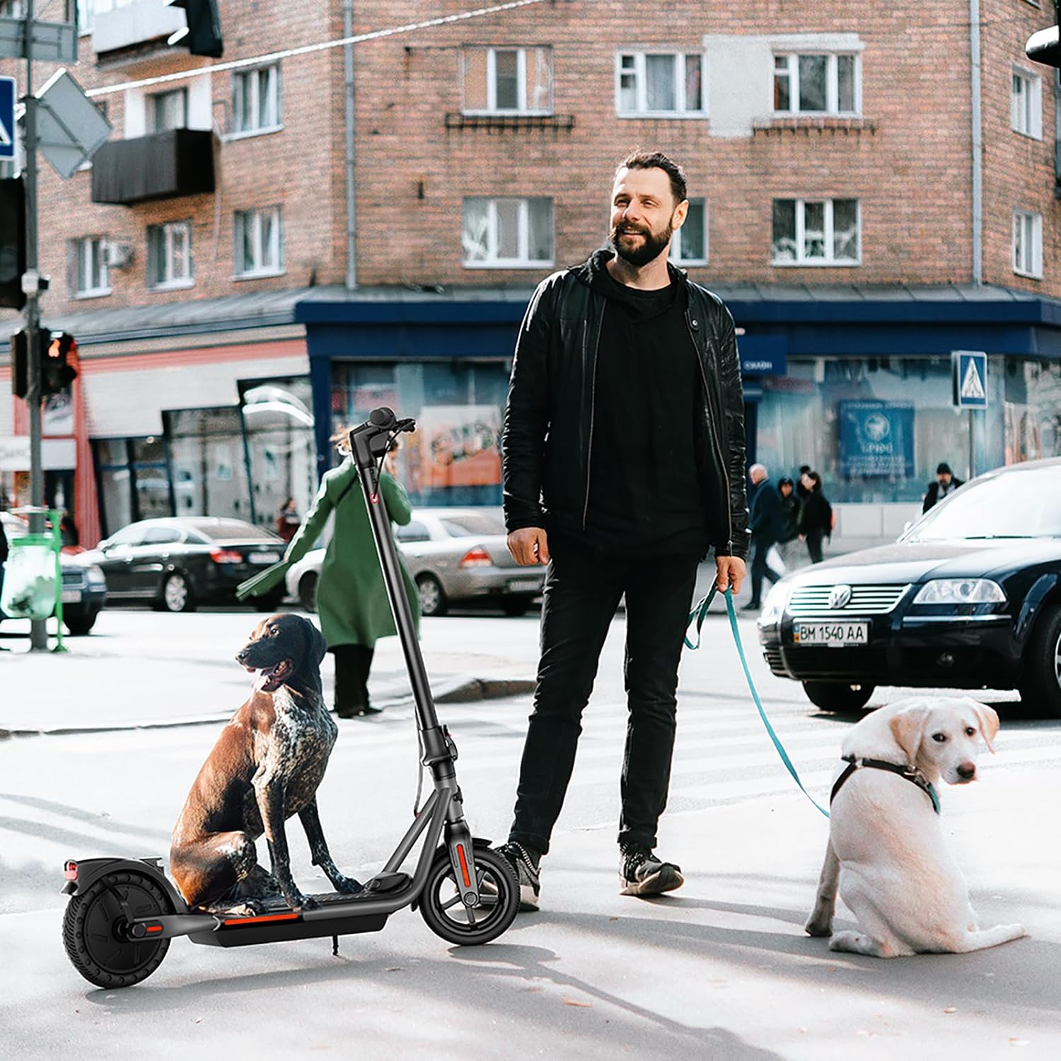 TST Electric Scooter for Adults, 18 Mph Foldable E Scooter, Peak 500W Motor, 15 Miles Range, 8.5" Solid Tire, All Aluminum Body Electric Scooter Adults with Dual Braking System and App Control