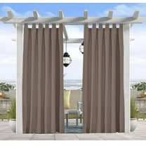 50" x 84" Indoor/Outdoor Thermal Insulated Solid Tab Top Single Curtains Drape for Patio, Taupe Grey