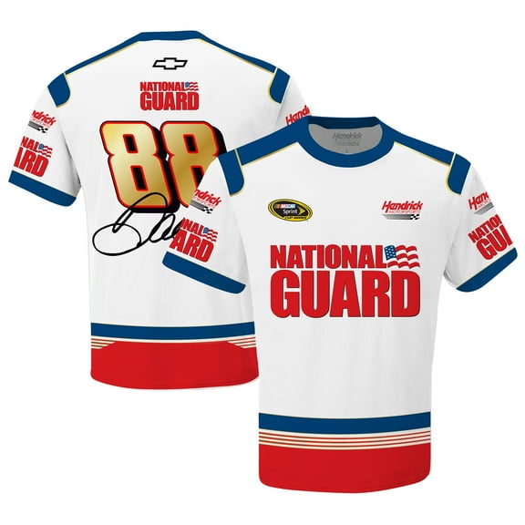 Men's Hendrick Motorsports Team Collection  White Dale Earnhardt Jr. National Guard Legend Uniform T-Shirt
