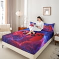 thumbnail image 4 of Homewish Video Game 4 Pieces Queen Sheet Sets for Female Men Adults,Abstract Gradient Lightning Ultra Soft Flat Sheet,Black Red Gamepads Queen Fitted Sheet,Microfiber Bedroom Decor, 4 of 7