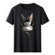 thumbnail image 4 of Tops de Cuello Alto para las Mujeres Amante Impreso Camiseta Cuello Redondo Manga Corta, Poliéster Spandex, 4 of 7