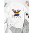 thumbnail image 2 of 1pc Women'S Fashion Crew Neck T-Shirt with Colorful Geometric Pattern - Casual Polyester Knit Fabric, Short Sleeve, Medium Stretch, All-Season Comfort Fit, 2 of 6