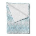 thumbnail image 2 of Ikat Soft Flannel Fleece Blanket, Aztec Culture Inspired Geometrical Motifs with Weathered Look South American, Cozy Plush for Indoor and Outdoor Use, 60" x 80", Blue Pale Grey White, by Ambesonne, 2 of 5