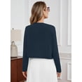 thumbnail image 7 of DEMOTIME Women's Cardigan Long Sleeve Open Front V Neck Cropped Bolero Shrug for Dresses Navy Blue L, 7 of 7