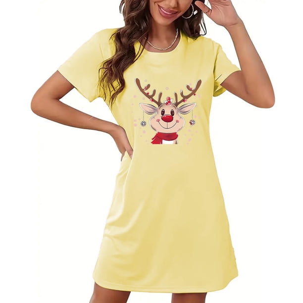 Camisón corto de talla grande para mujer, camisón de manga corta con estampado de pecho a la moda, camisón para mujer