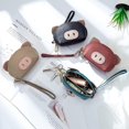 thumbnail image 4 of Cartera de mano para mujer, cartera pequeña compacta de primera capa de cuero de vaca, monedero con forma de cerdo de dibujos animados creativos y bonitos, cremallera, 4 of 5