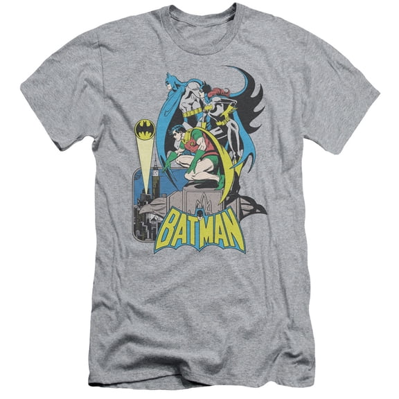 DC Comics Heroic Trio S/S Adult 30/1 T-Shirt Athletic Heather