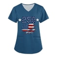 thumbnail image 2 of KDDYLITQ 250 Year American Anniversary Tshirt for Women Patriotic National Flag Print V Neck Tops Freedom Printed 4th July Blouses Usa Star Stripes Plus Size Short Sleeve Scrubs T-Shirts Blue 2XL, 2 of 7