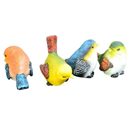 4pcs Indoor Outdoor Office Garden Decor Lawn Resin Bird Statue Colorful ...