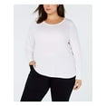 thumbnail image 4 of I.N.C Womens Ribbed Basic T-Shirt, White, Plus Size, 1X, 4 of 6