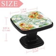 thumbnail image 3 of 4 Pcs Square Cabinet Handle Cupboard Knob Drawer Pulls Handle Sunflower Drawer Knobs with Screws Furniture Decoration, 3 of 5