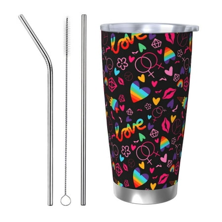 

Coaee Lgbt Rainbow For Pride for 20oz Insulated Kettle Water Bottle For Running Hiking Cycling Climbing Men S Woman Insulated Water Bottle-Straw Three-piece Set