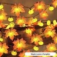 thumbnail image 3 of Guirnalda de hojas de arce artificiales de otoño, 10/20 LED, luces de hadas LED para decoración navideña, fiesta de Acción de Gracias, decoración DIY para Halloween, 3 of 5