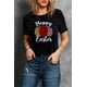 thumbnail image 3 of ABPHQTO Camiseta gráfica de manga corta con estampado de huevo de Pascua feliz negra para mujer, 3 of 5