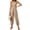 Khaki, variant on Spaghetti Strap Women Elastic Sleeveless Loose Jogger Smocked Jumpsuit