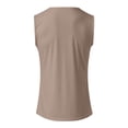 thumbnail image 5 of DGMIOCS Men's Workout Tank Top Ribbed Knit Sleeveless Gym Muscle T Shirts Bodybuilding Tee Khaki XL, 5 of 5