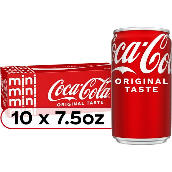 Coca-Cola Mini Soda Pop Fridge Pack, 7.5 fl oz Cans, 10 Pack