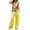 Yellow, variant on Jerdar Women Loose Lounge Matching Sets Printed Outfits Round Neck Tank Sleeveless Tops and Long Pants Tracksuits Leisure Suit Black S
