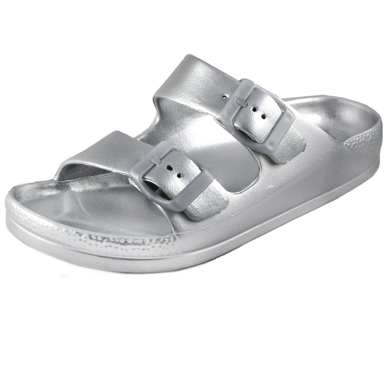 Women s Lightweight Comfort Soft Slides EVA Adjustable Double Buckle Flat Sandals FREE SHIPPING