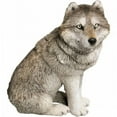 thumbnail image 1 of Mid Size Wolf Sculpture, Sitting, 1 of 1