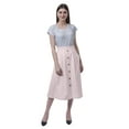 thumbnail image 2 of Moomaya Womens Below Knee Length A-Line Skirt Front Button Casual Skirt w/ Pockets, 2 of 6