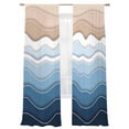 thumbnail image 6 of Navy Blue Ombre Stripe Sheer Curtains for Living Room Bedroom Abstract Summer Beach Coastal Sheer Curtains 108 Inch Long 2 Panels Set Light Filtering Curtain Window Treatments Drapes for Dining Room, 6 of 6