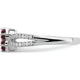 thumbnail image 4 of 14K White Gold Garnet And Diamond Floral Ringsize 7 (Width 1.9 To 4) - Jbsp, 4 of 5