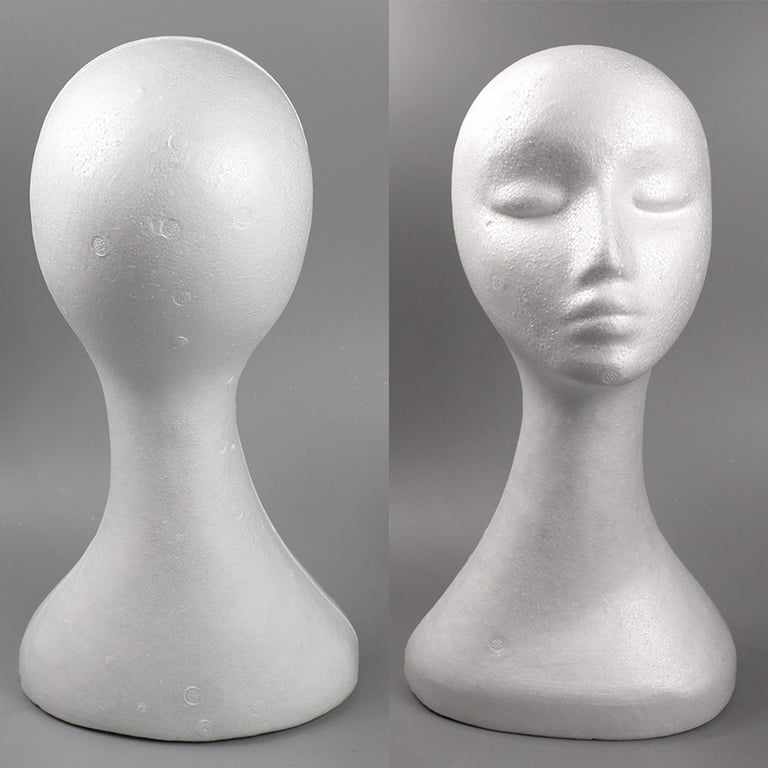 Foam Styrofoam Mannequin Cap Hair Wig Display Holder Female Head Model Hats  Jewellery