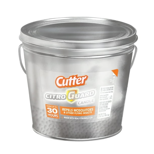 Cutter Citro Guard Citronella Candle, Silver Bucket, 17oz
