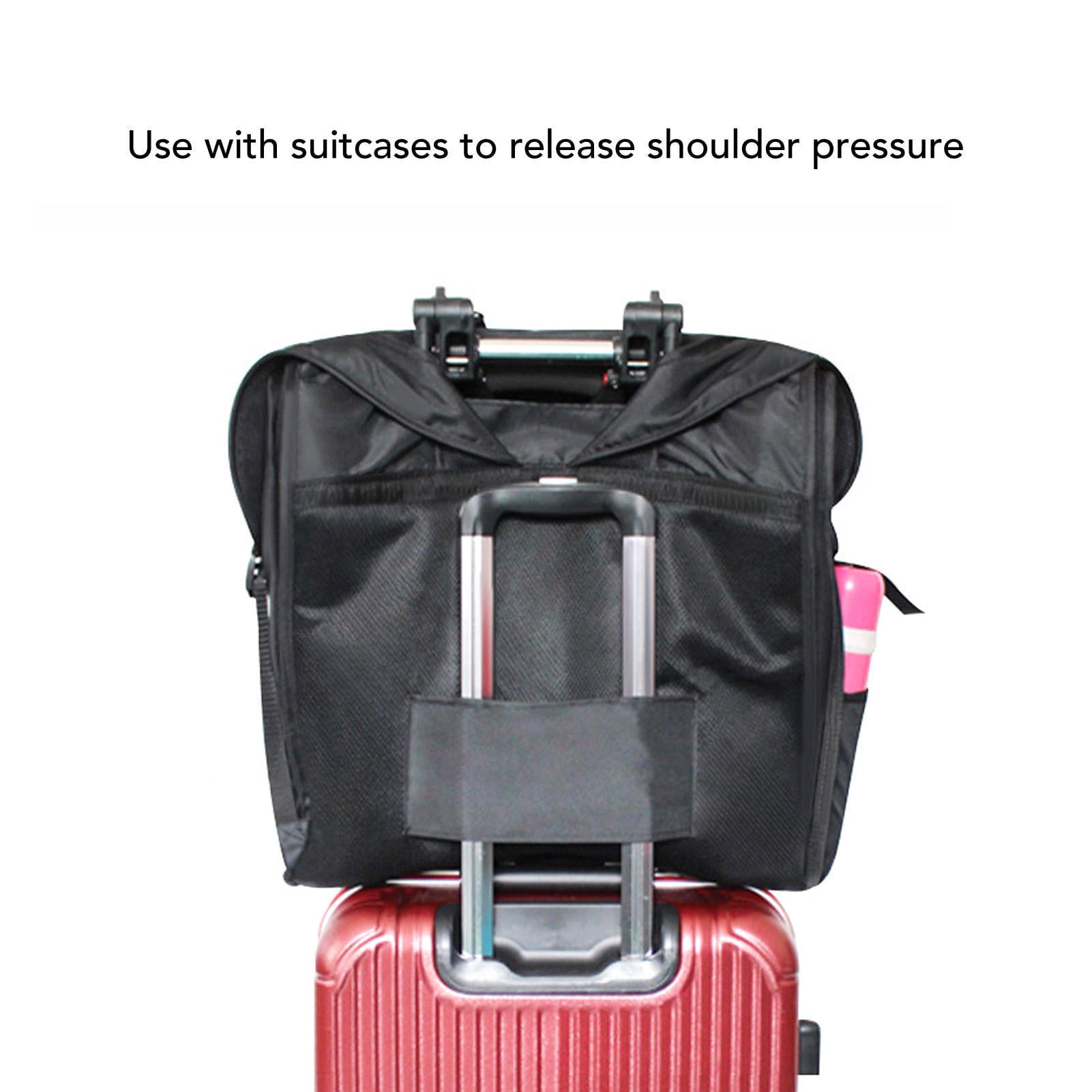 LAZIOEGR Multi‑Functional Stroller Travel Bag with Adjustable Shoulder Straps, Oxford Fabric, Gate‑Check Ready, 13.8×18.1×1.2 in