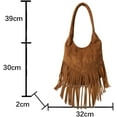thumbnail image 7 of Zhengup Fringed Shoulder Bag for Women Vintage Hobo Bag Fashion Tassel Tote Bag Slouchy Top Handle Handbag Purse, 7 of 7