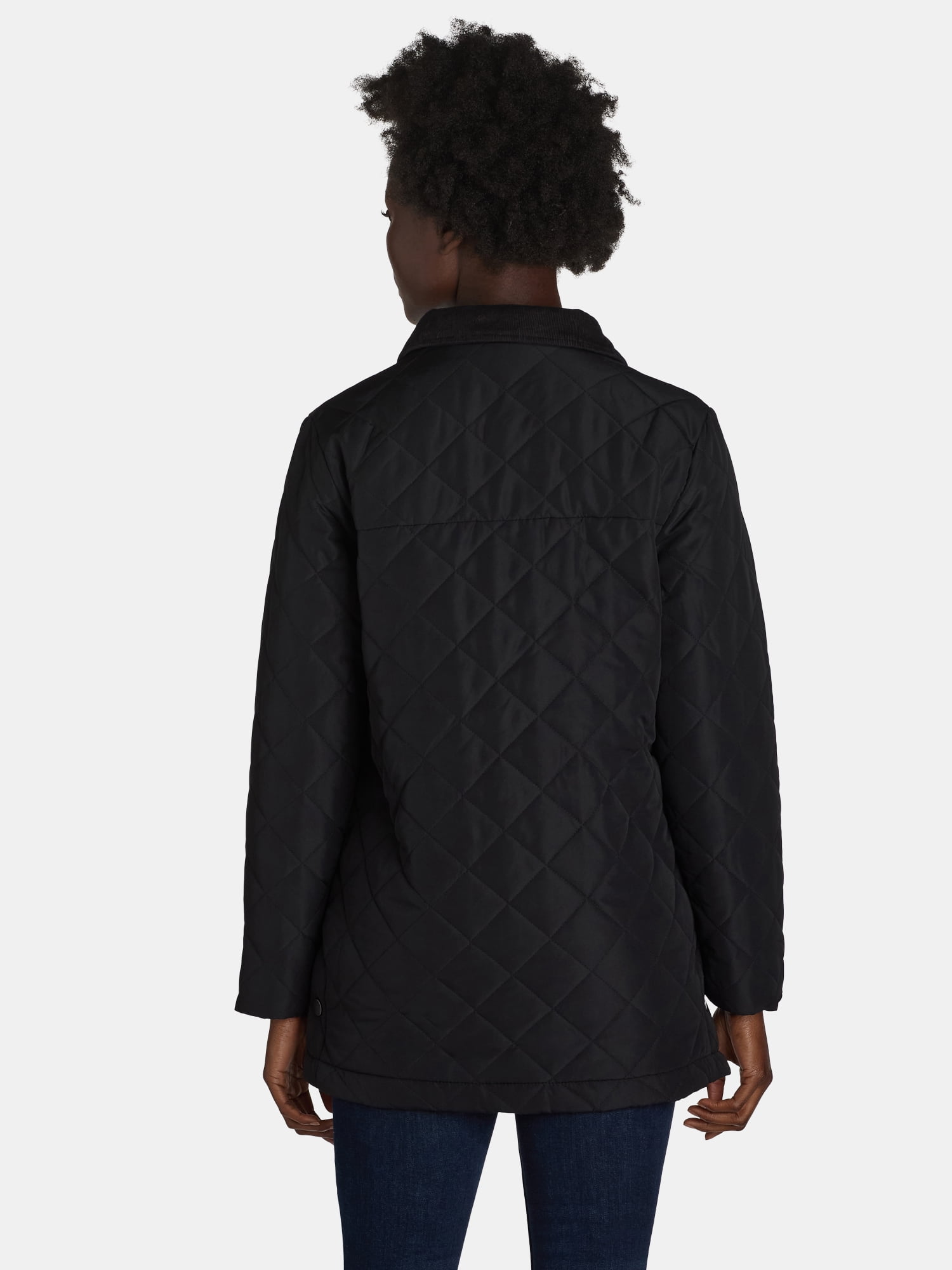 Time and Tru Women's Quilted Barn Coat, Midweight, Sizes XS-3X