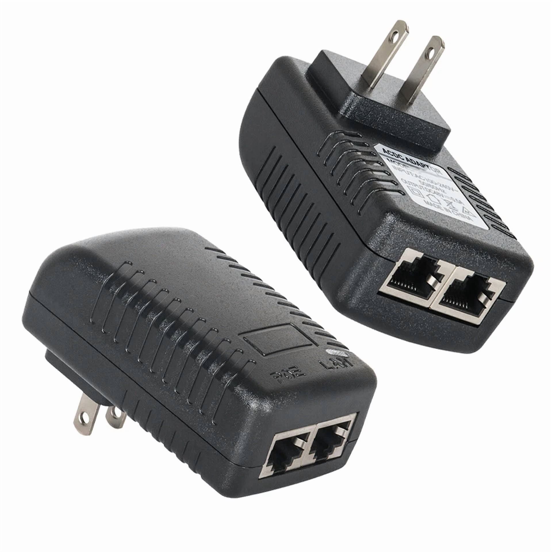 2Pcs Poe Injector 48V 0.5A Power Over Ethernet Adapter For Poe Ip Camera Switch
