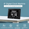 thumbnail image 3 of Horloge Numérique 8 Pouces LCD Temps Repas Rappel LED Jour Calendrier Réveil Nous Plug Blanc, 3 of 9