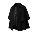 thumbnail image 2 of YTCAMLO Two Tier Flared Hem Lace Up Front Shoulder Cloak, Medieval Vintage Short Cape Poncho, Soft Comfort Cape Wraps, 2 of 6