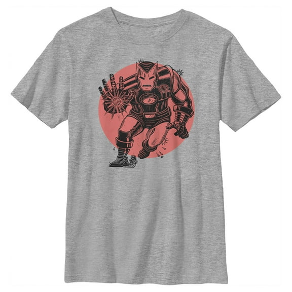 Boy's Marvel Classic Iron Man  Graphic Tee Athletic Heather Small