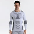 thumbnail image 2 of Tnhcen Men's Thermal Pajamas Breathable Sleepwear Moisture Wicking Quick Dry Compression Fit 2 - Piece Set, Stretchy Nylon Spandex Warm Loungewear Base Layer Suit, 2 of 3