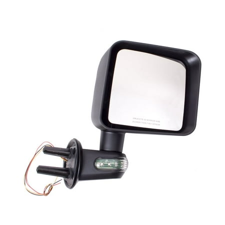 Rugged Ridge by RealTruck Door Mirror Kit for Wrangler YJ/TJ | LED Turn Signals, Black | 11015.01 | Compatible with 1987-2002 Jeep Wrangler YJ/TJ