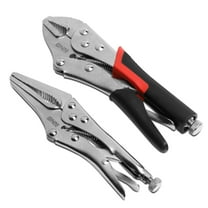 DNA Motoring TOOLS-00064 DNA MOTORING 2 Pcs 6" 7" Carbon Steel Heavy Duty Curved Straight Jaw Quick Release Locking Plier Wrench
