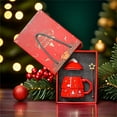 thumbnail image 6 of MOPOOR Christmas Tree Ceramic Mug Mug Large Capacity with Lid Spoon Sustenance Gift,Festive Ceramic Christmas Tree Mug - Easy to Clean-Christmas Coffee Cup - Adorned with Holiday Charm, 6 of 6