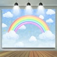 thumbnail image 1 of Blue Sky Cloud Rainbow Star Themed Party Backdrop for Birthday, 1 of 6