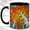 Black, variant on Stained Glass Birch Coffee Mug, Autumn Tree Mug, Ceramic 11 oz