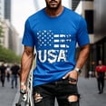 thumbnail image 3 of 4th of July Shirts for Men Short Sleeve Crewneck Independence Day Patriotic Shirt America Flag Graphic Tee Shirts, 3 of 5