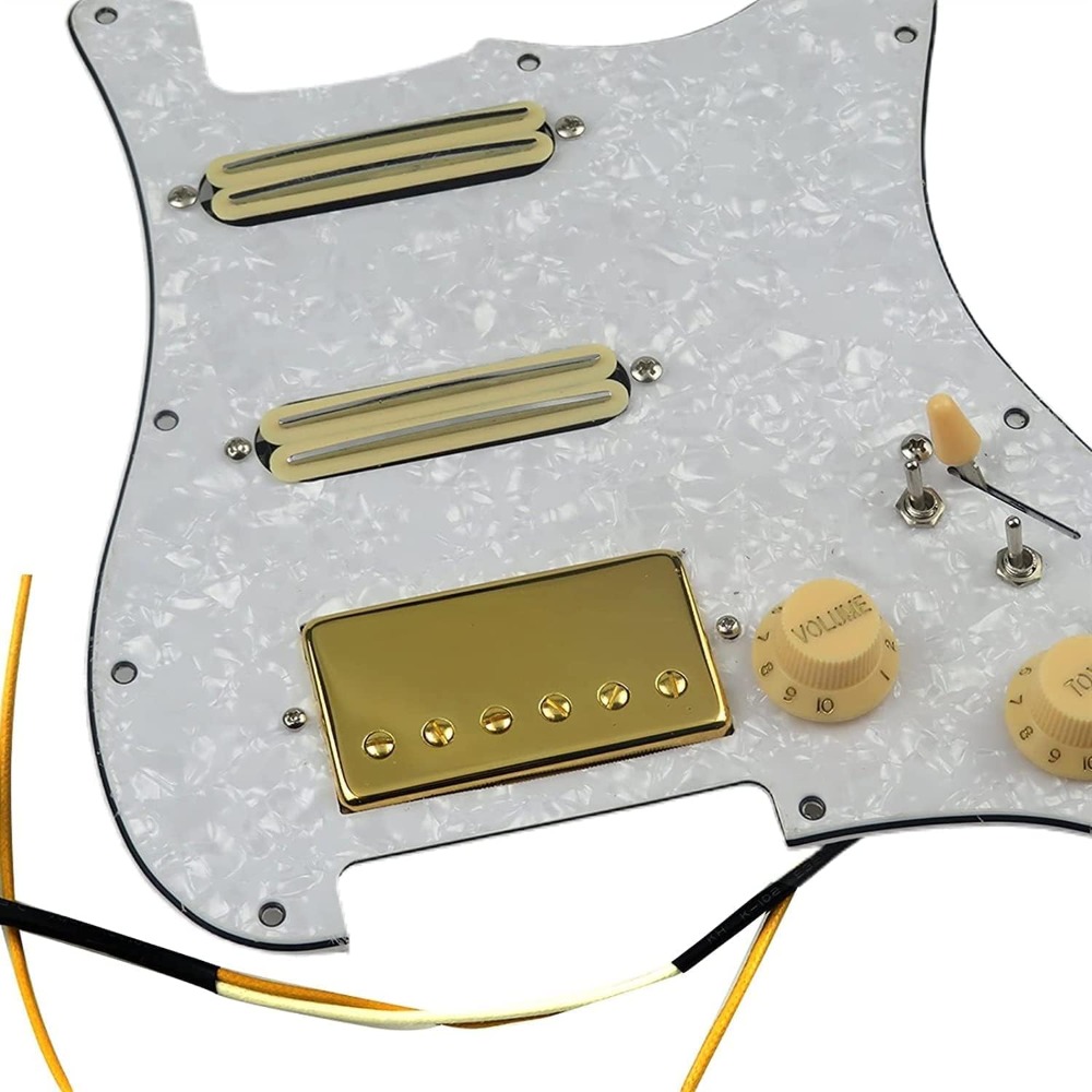 SSH Prewired Guitar Strat Pickguard Set Ainico 5 Humbucker Pickups Coil Splitting Switch Multi Switch Harnesses ,For Fender ST Electric Guitar Part Replacement