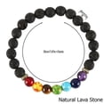 thumbnail image 4 of Fznkrag Lava Stone Chakras Bracelet 8mm Men Women 7 Chakras Beads Braided Diffuser Elastic Rock Stone Round Beads, 4 of 7