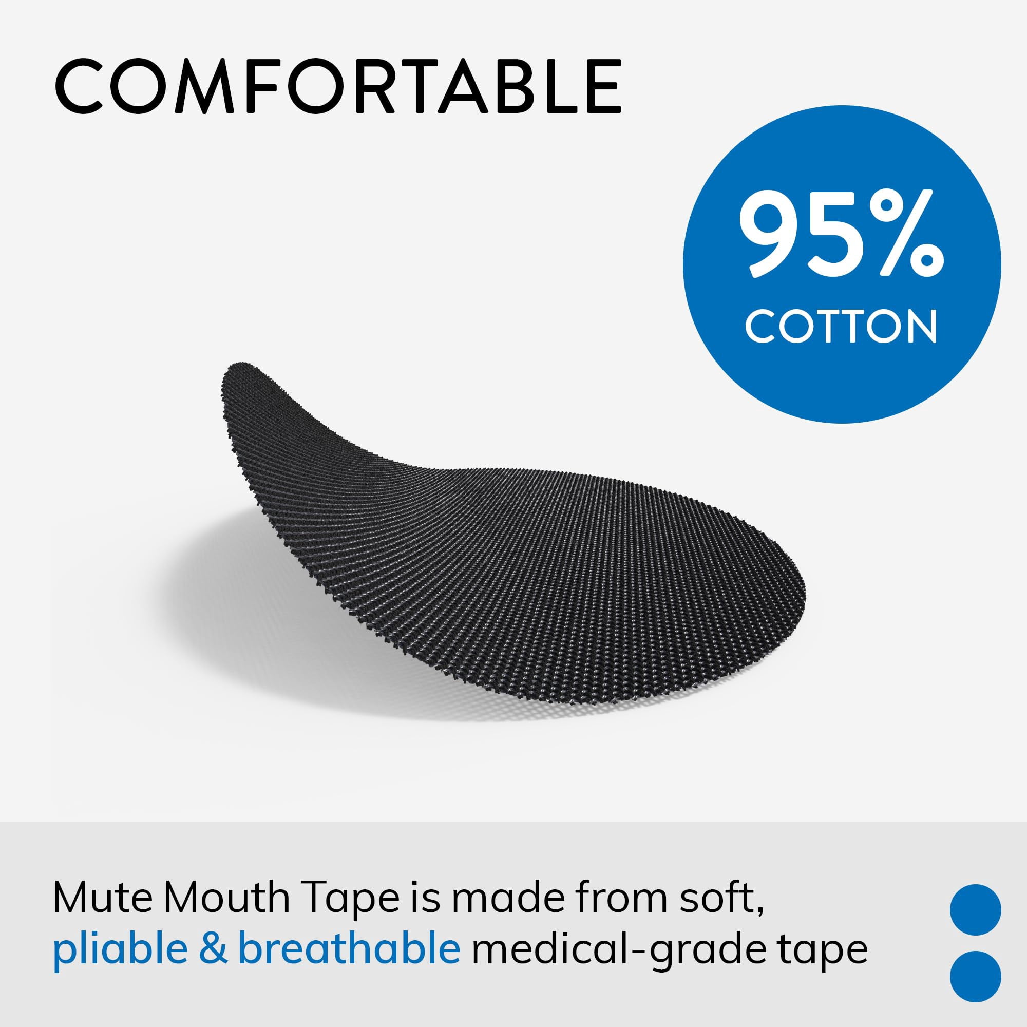 Mute Mouth Tape for Sleeping | 30 Pack | Snore Less & Sleep Better | Nasal Strip Alternative | Comfortable Mouth Tape for Improved Nasal Airflow