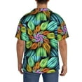 thumbnail image 5 of Sigee Hippie Style Print Men's Shirts Casual Button Down Short Sleeve Summer Beach Shirt Hawaiian Vacation Shirts Tee Shirt-Small, 5 of 7